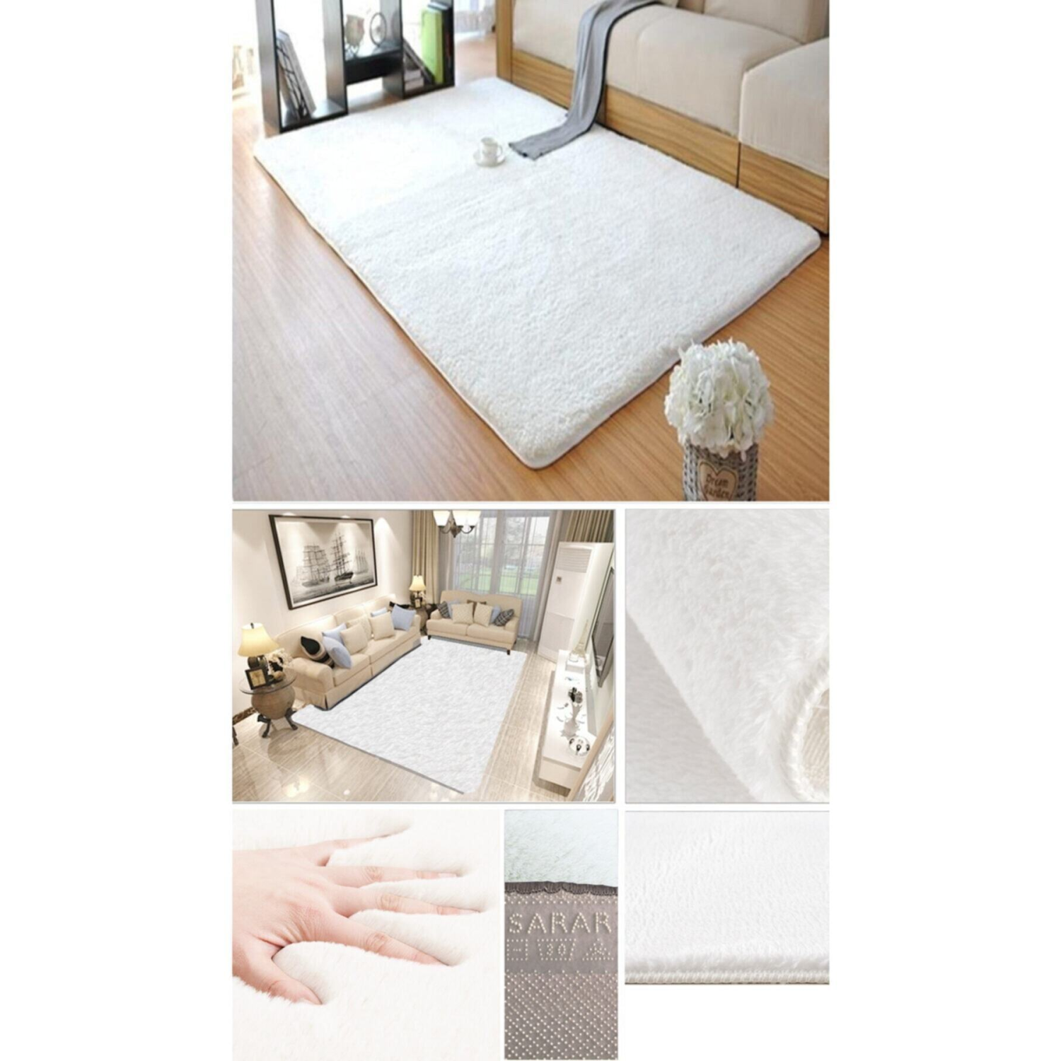 Post Halı. Peluş Halı Yolluk. Beyaz Kaymaz Tabana Sahiptir. Makinede Yıkanabilir.