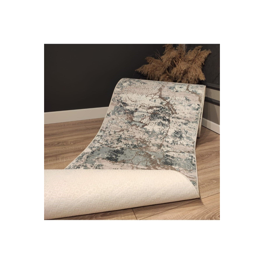 Jel Kaymaz Taban Yıkanabilir Yumuşak Yüzey Kesme Halı Yolluk Etna Mavi