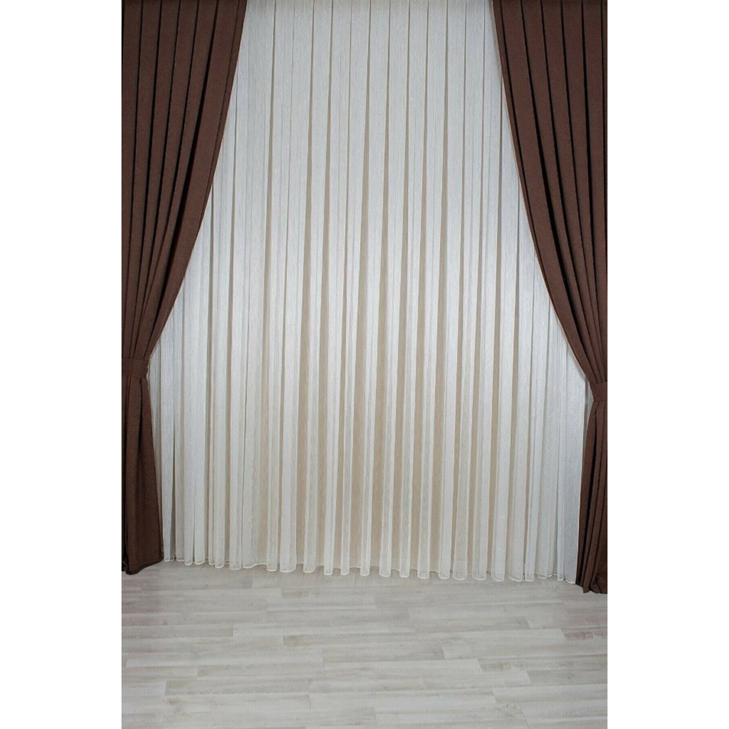 Beyaz Pırlanta Tül Perde 1/3 Sık Pile