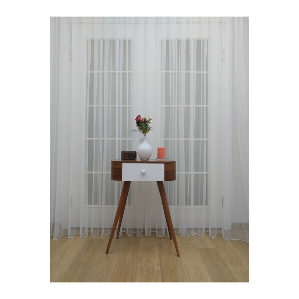 Grek Tül Perde Petek Zemin Ütü Sevmez Tüm Odalara Uygun Seyrek Pile 1/2