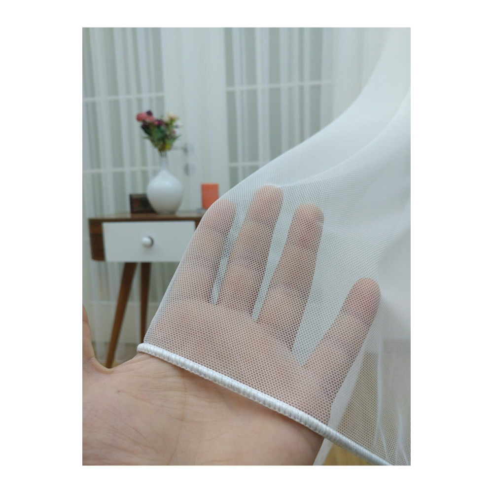 Grek Tül Perde Petek Zemin Ütü Sevmez Tüm Odalara Uygun Seyrek Pile 1/2