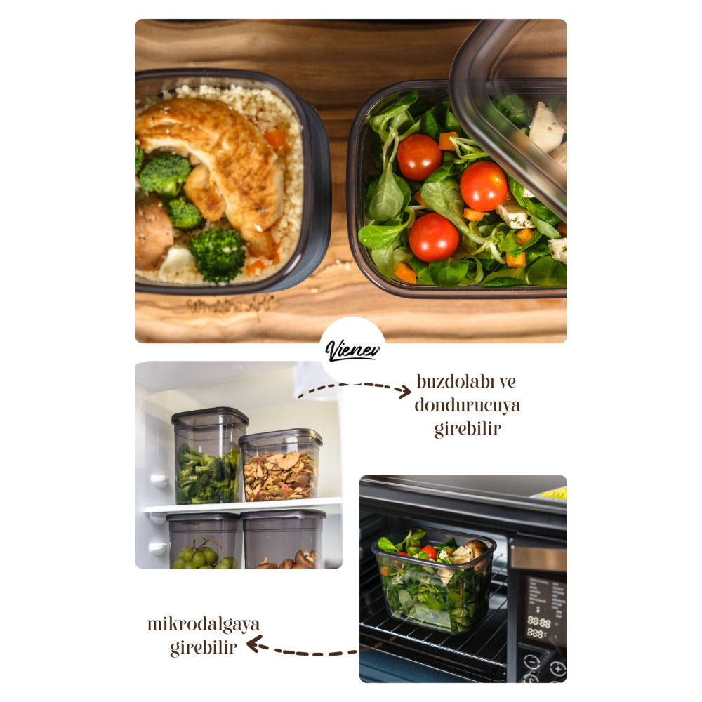 Beyaz Serigrafi Etiketli Kaşıklı 12li Peggy Erzak Saklama Kabı 0,55 Litre Baharatlık Antrasit