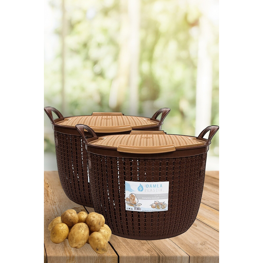 2 Adet Patates - Soğan Sepeti Kahverengi