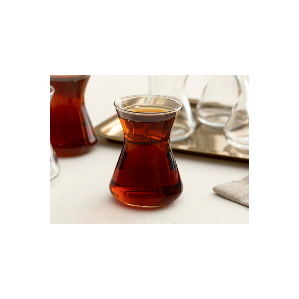 Düz Cam 6'lı Çay Bardağı 125 Ml