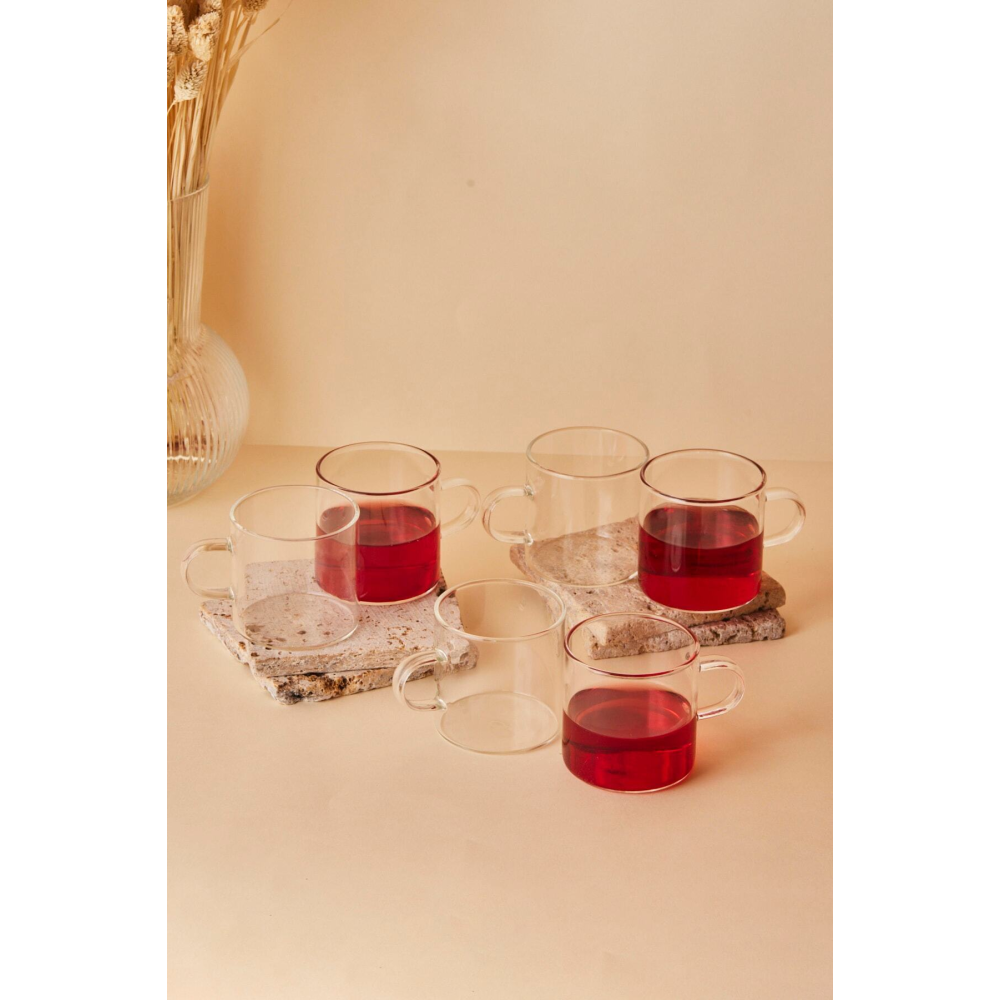 Dg3250 Fausto 6 Parça Borosilikat Mini Cam Kahve Ve Çay Kupası