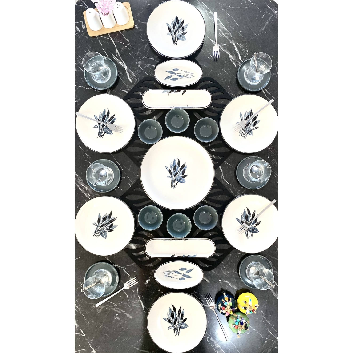 Başak Gri 6 Kişilik 23 Parça Kahvaltı Takımı