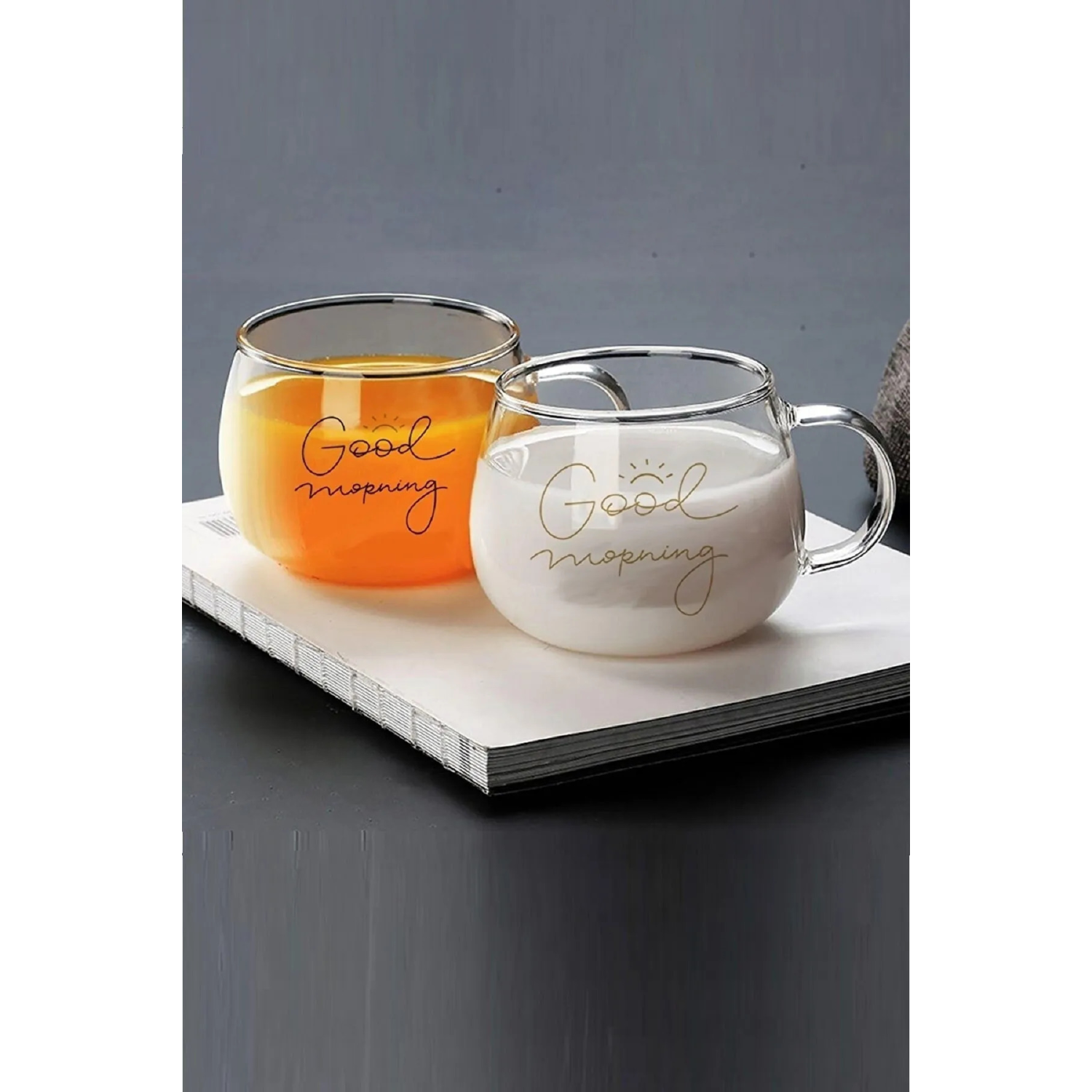 Costa Good Morning 400 ml 2'li Cam Kupa Magnolya Bardağı Brosilikat