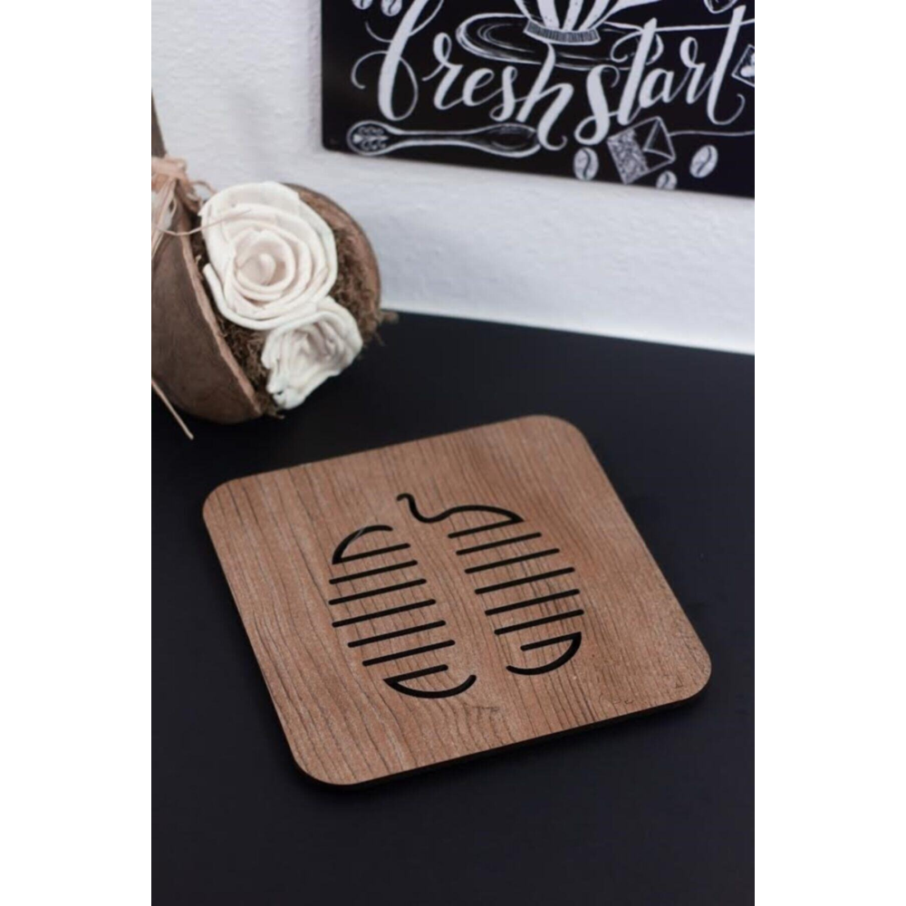 3'lü Ahşap Bardak Altlığı