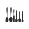 Drongo Isıya Dayanıklı Yanmaz Yapışmaz Silikon Spatula Seti 6 Parça Siyah