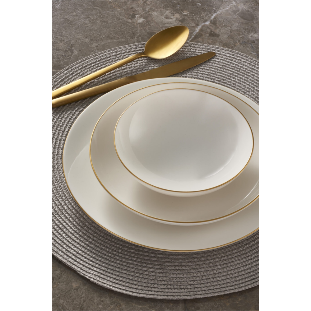 Güral Atina 18 Parça 6 Kişilik Bone Yemek Takımı Gold