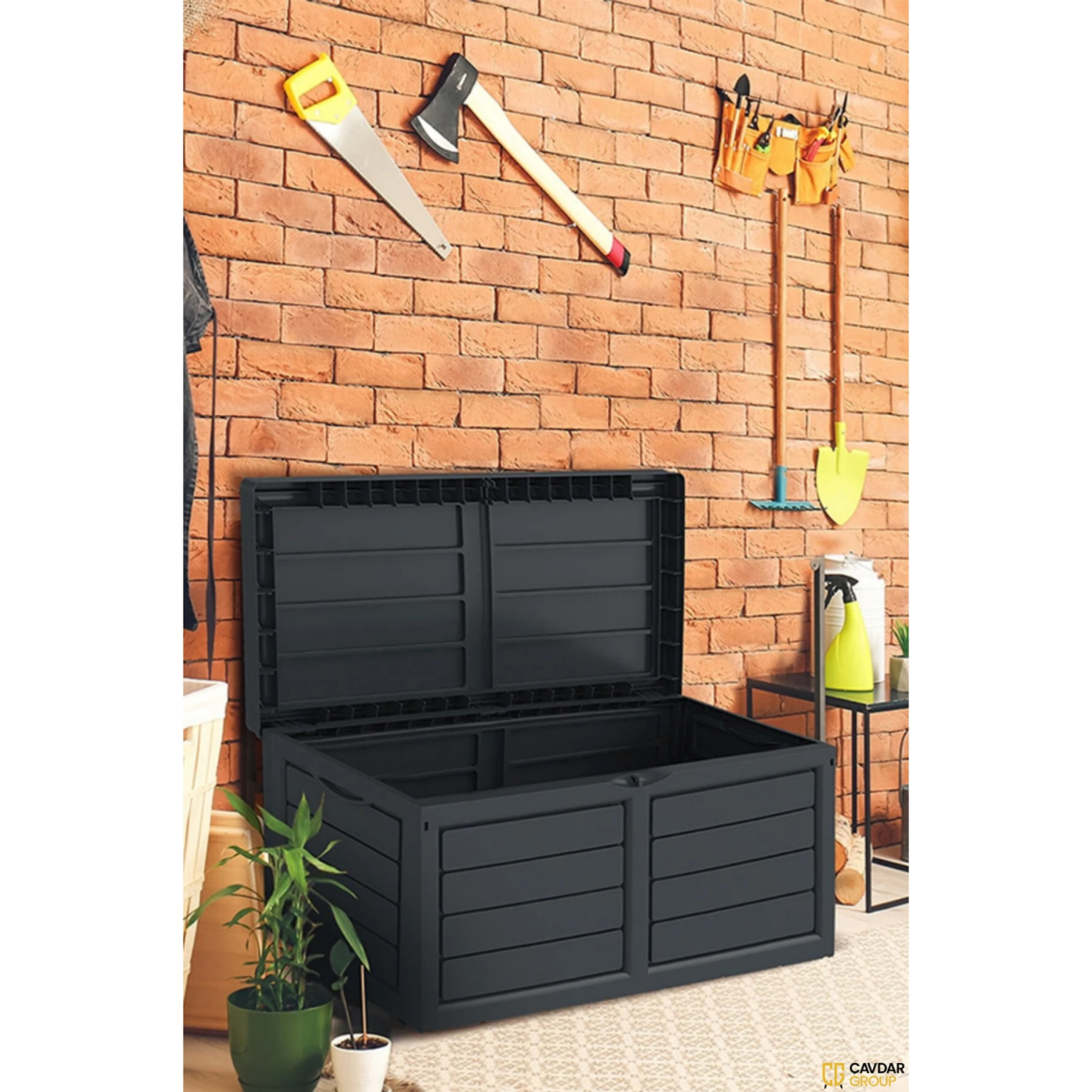 320 Litre Tekerlekli Kapaklı Bahçe Depolama Sandığı