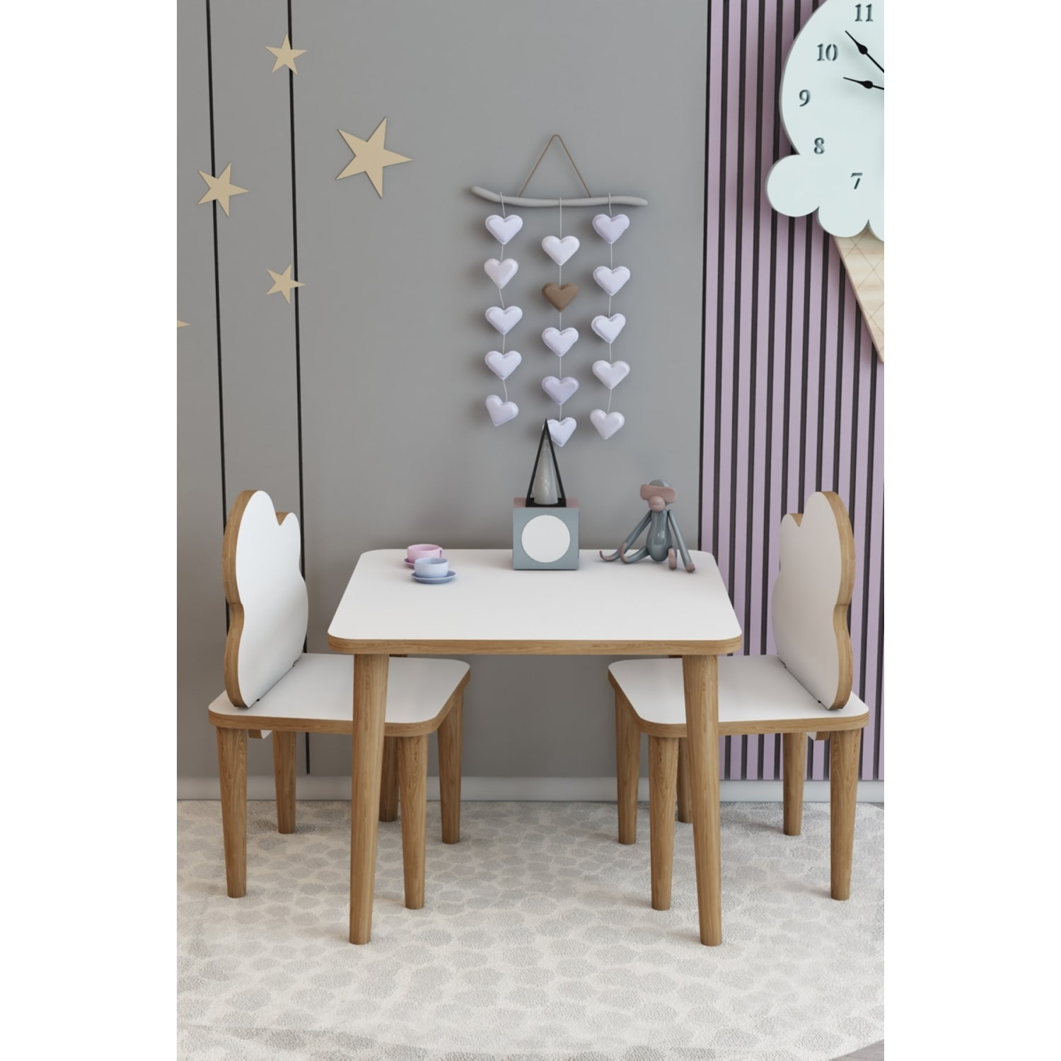 Yaz-sil Yüzey Ahşap Çocuk Masa Sandalye Takımı-çocuk Oyun Masası-aktivite Masası-çalışma Masası