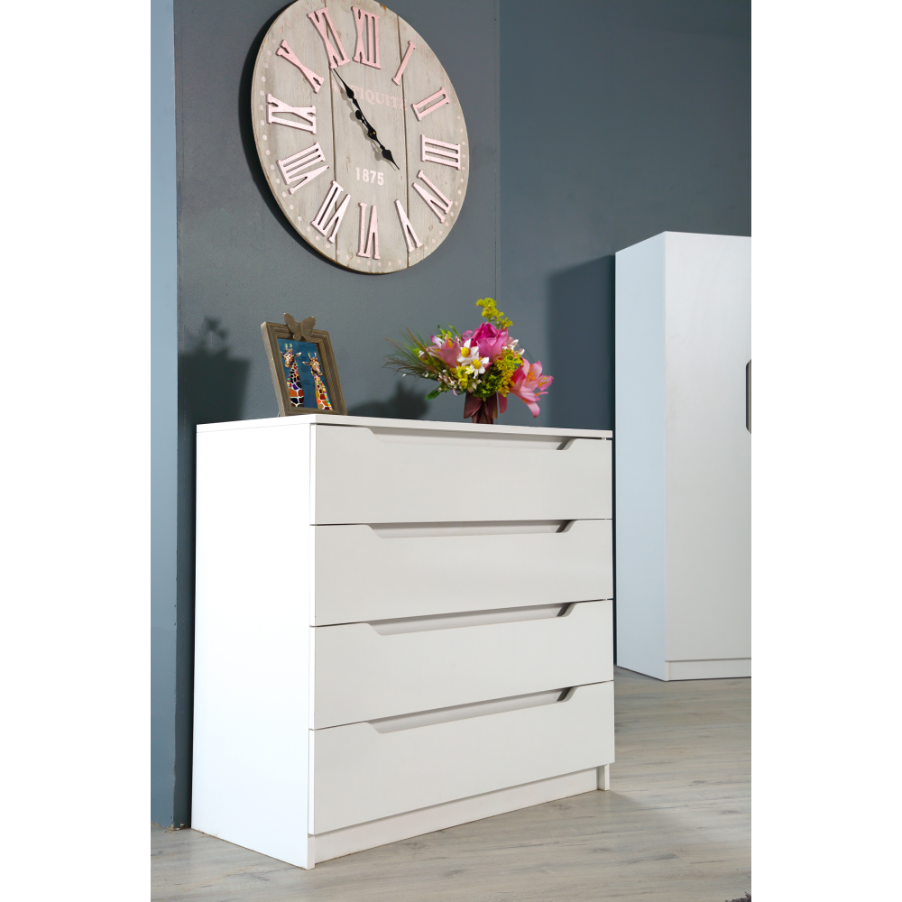 Fulya 4 Çekmeceli Şifonyer ( Beyaz )