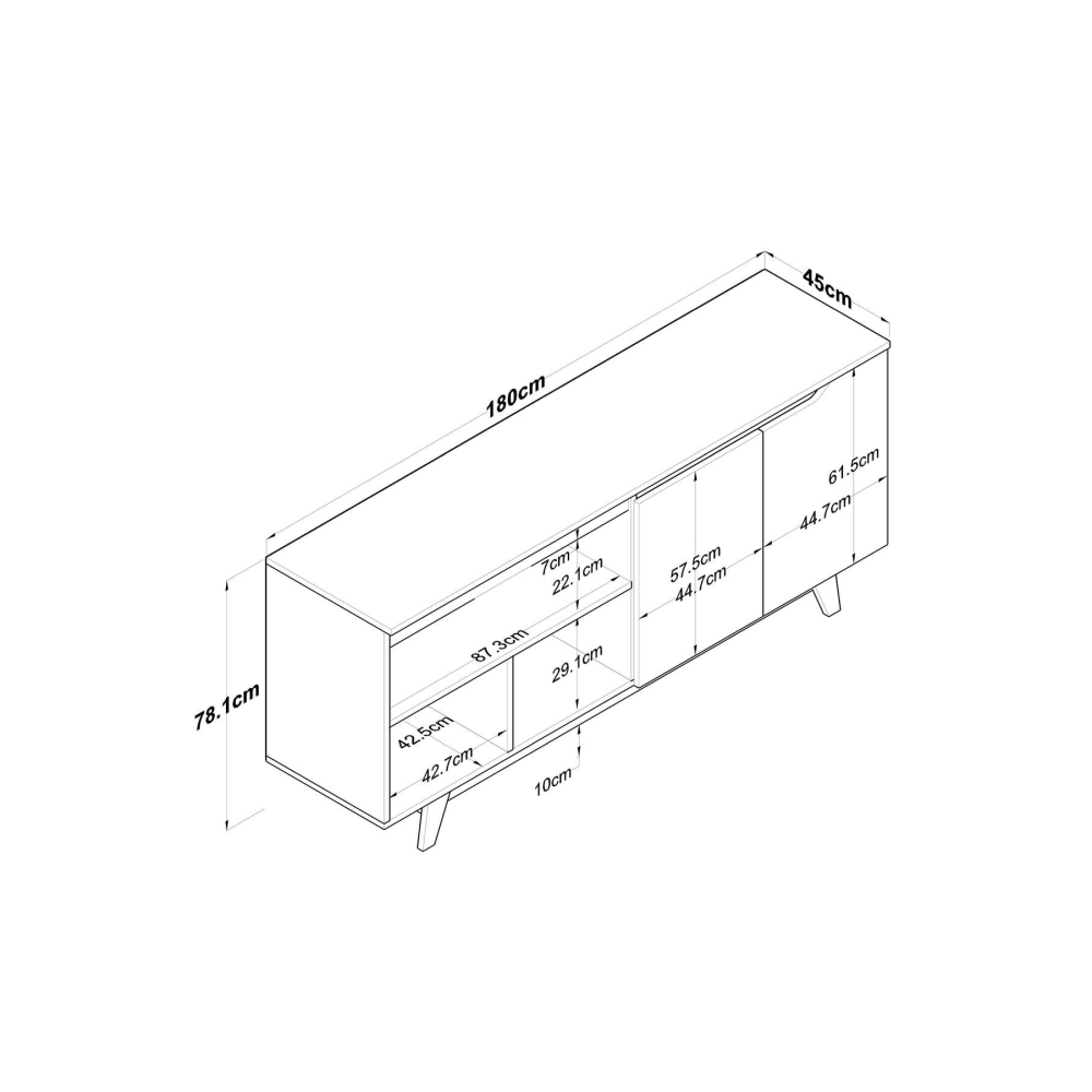 Rani Gd102 Modern Ayaklı Konsol Beyaz Minyatür Ceviz