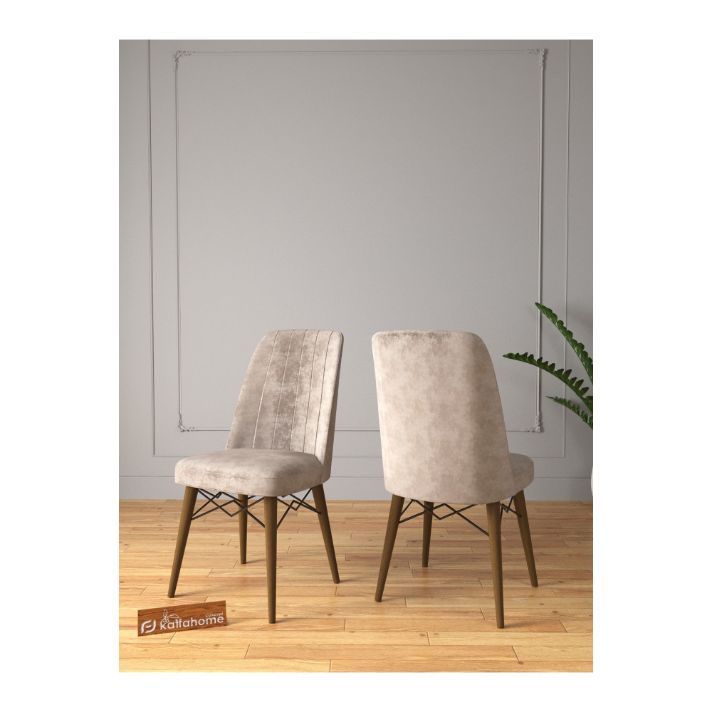 Riff Serisi , 6 Krem Sandalye 80x130 Açılabilir Atlantik Yemek Masası