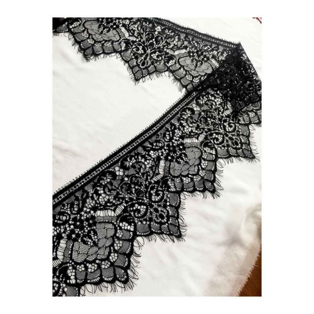 Siyah Sakallı Dantel 20 Cm ( 3 Mt )