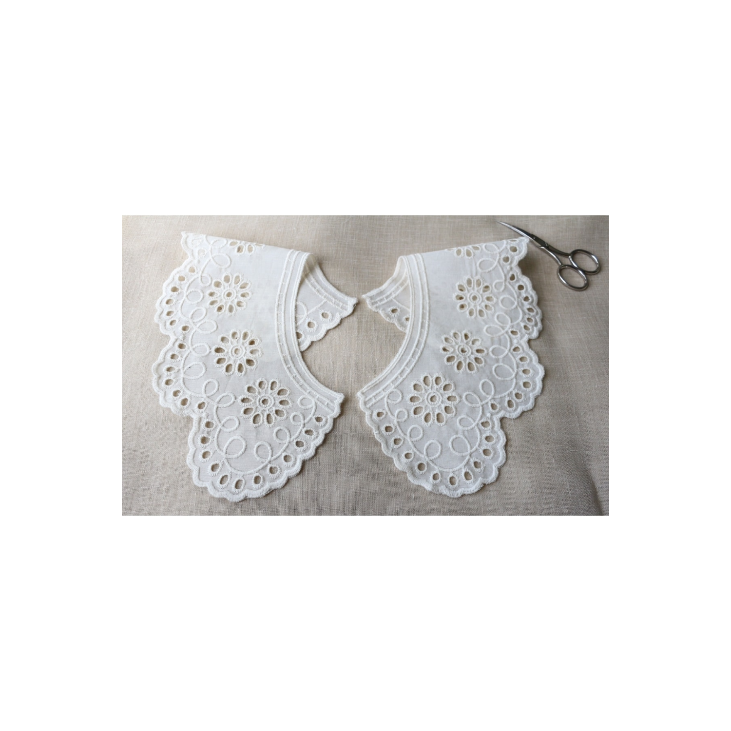 Vintage Pamuk Fisto Yakalık Bej Renk ( 2 Ayrı Parça)