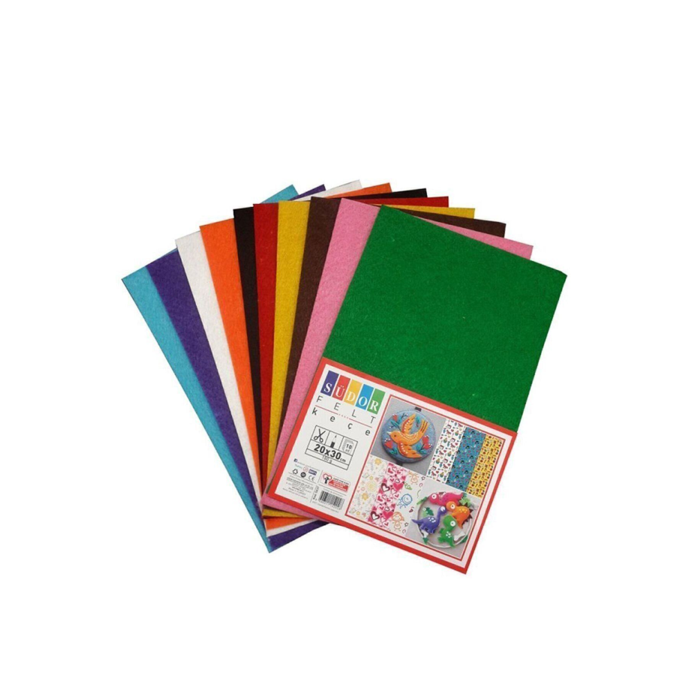 Keçe 20x30 Cm 10 Renk 180 gr K.e