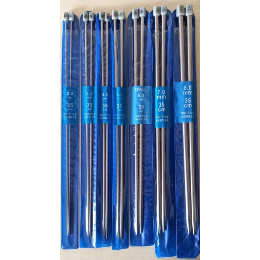 Düz Örgü Şiş Seti 35 cm No : | 2.5 - 3.5 - 4 - 5 - 6 - 7 - 8 | mm