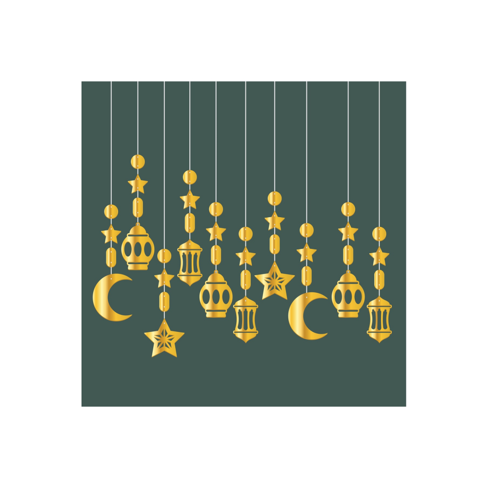 3d Tavan Süs Hoşgeldin Ramazan Iyi Bayramlar Gold 10'lu