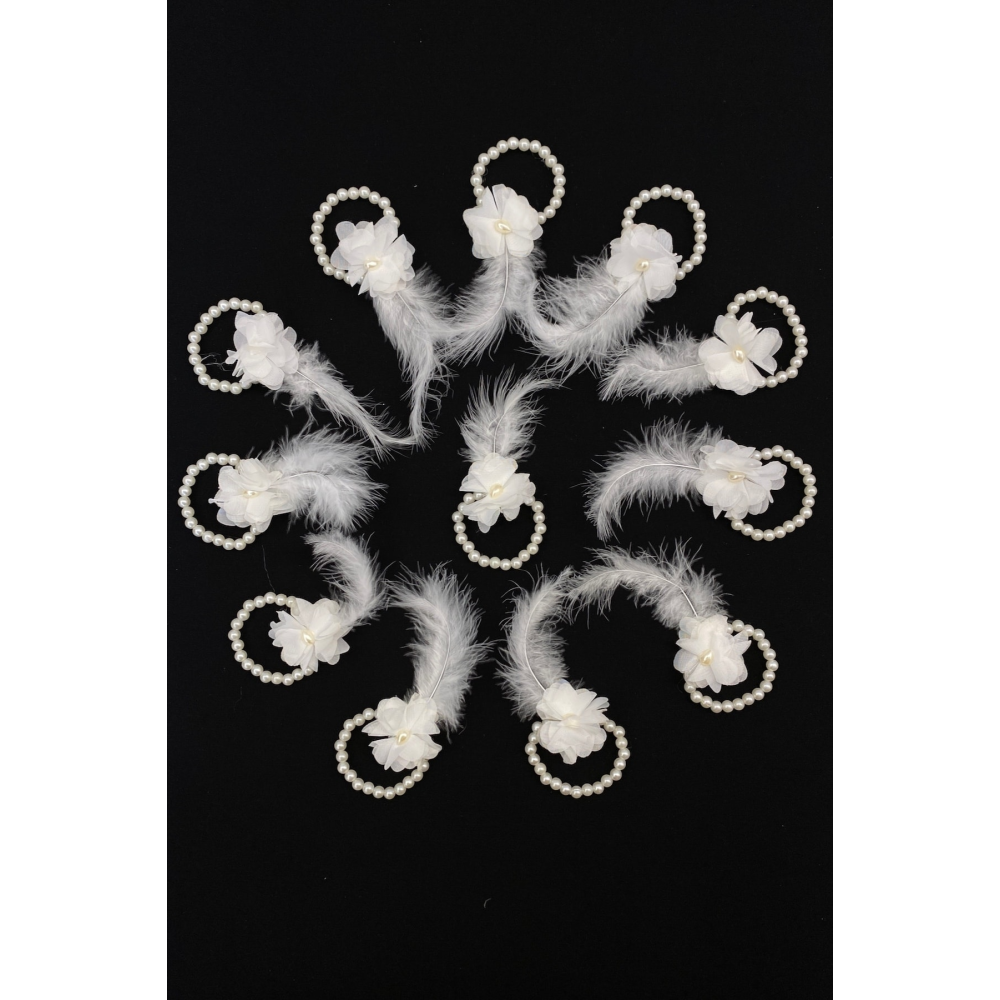 Beyaz Nedime Bilekliği, Bride To Be, Bekarlığa Veda Partisi, Düğün, Kına Gecesi Bileklik 10 Adet