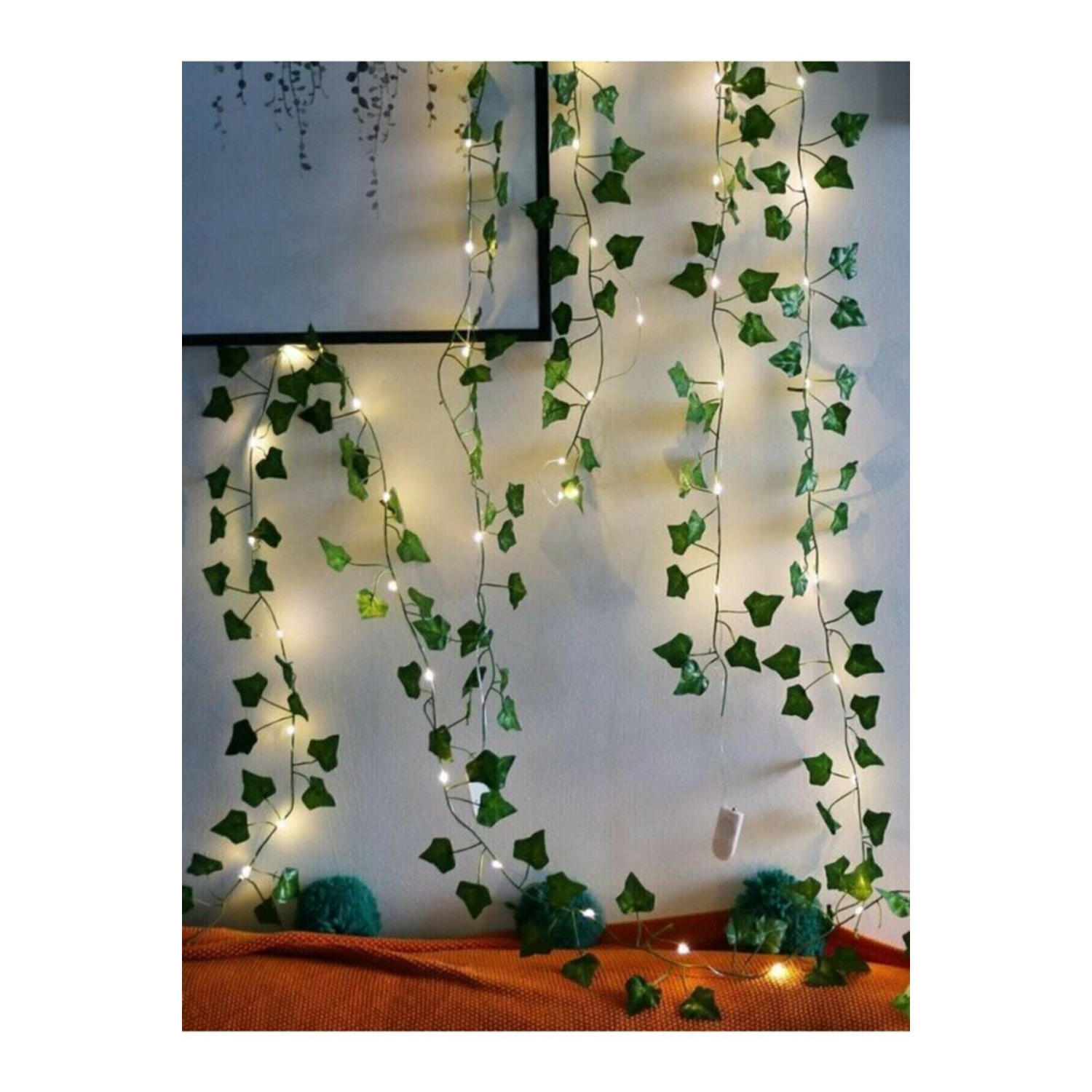 Dekoratif Yeşil Yapraklı Yapay Sarmaşık Ve Peri Led Gün Işığı Renk