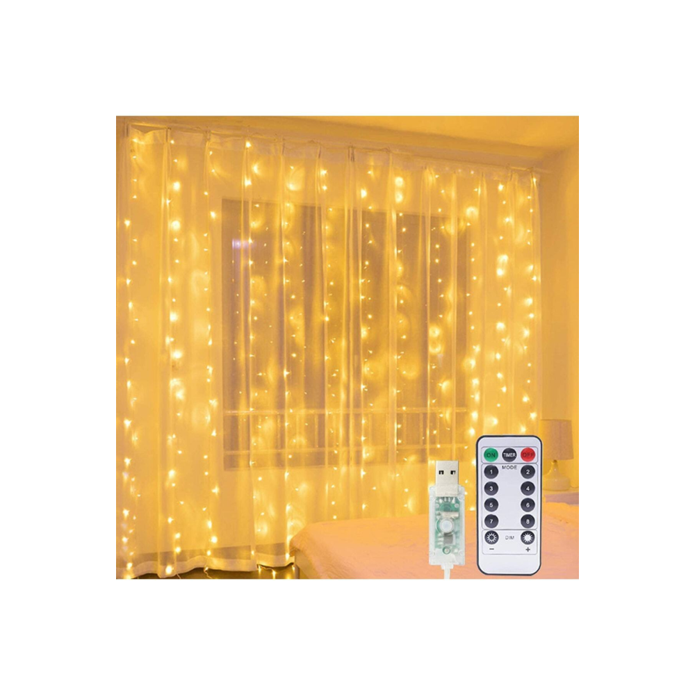 Kumandalı 8 Ayrı Moda Sahip 3mx3m ( 300 Cm X 300 Cm ) Perde Led Peri Led Usb