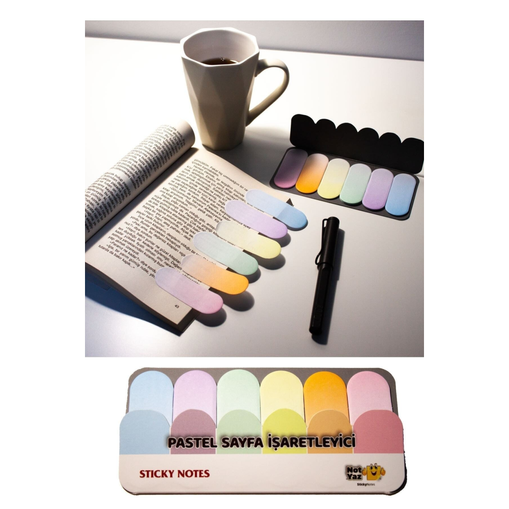 Pastel Renkli Kitap Sayfa Işaretleyici 6 Renkli