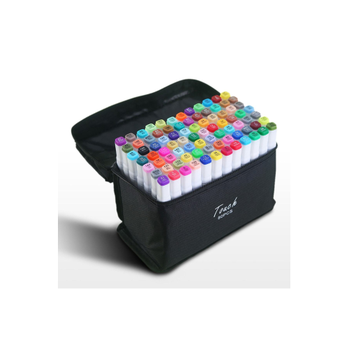 80 Adet Çift Taraflı Marker Kalem Çantalı Ve Standlı