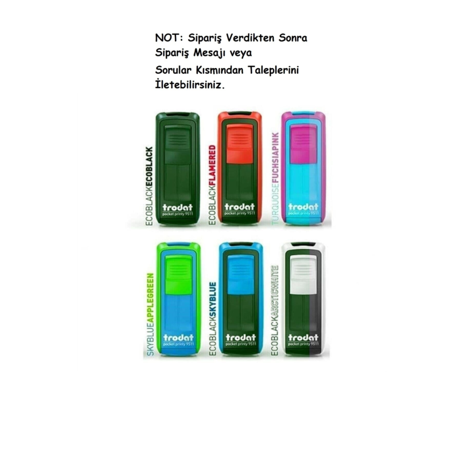 9511 Cep Kaşesi - Kırmızı, Mavi, Siyah, Beyaz, Pembe, Gri Renk (ÜRÜN MAVİ MÜREKKEPLİDİR.)