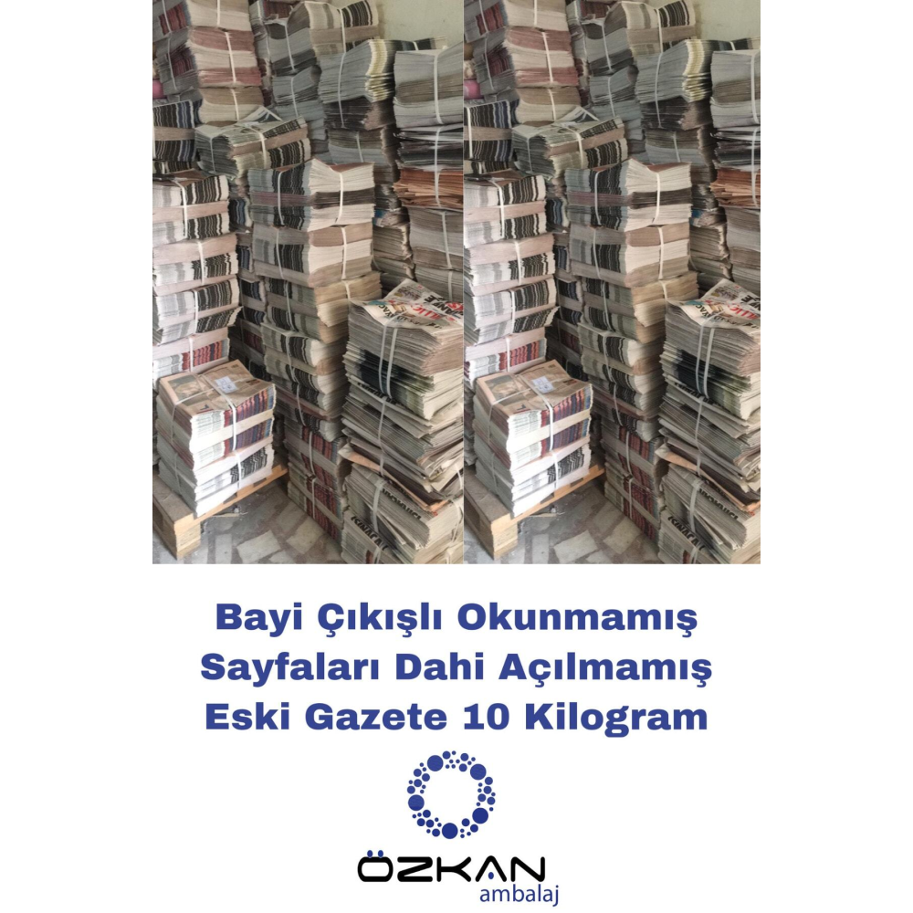 Bayi Çıkışlı Tertemiz Okunmamış Eski Gazete 10 Kg