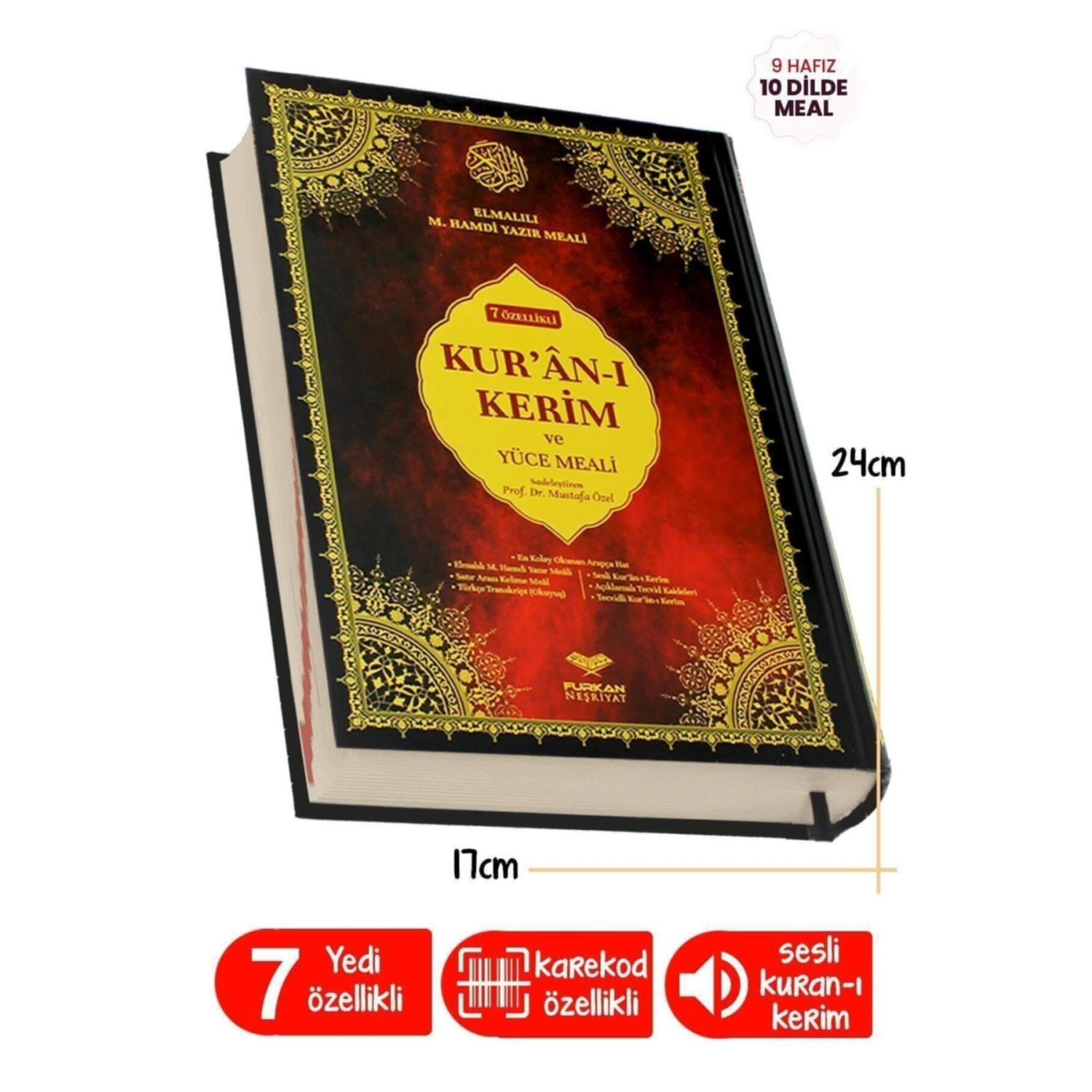 Kuranı Kerim 7 Özellikli Arapça Satır Arası Türkçe Okunuş Kelime Anlamı Meal Tecvidli Orta Boy