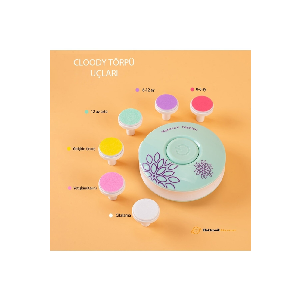 Yenidoğan Bebek Çoçuk Dönerli Pilli Tırnak Kesme Törpüleme Makinası