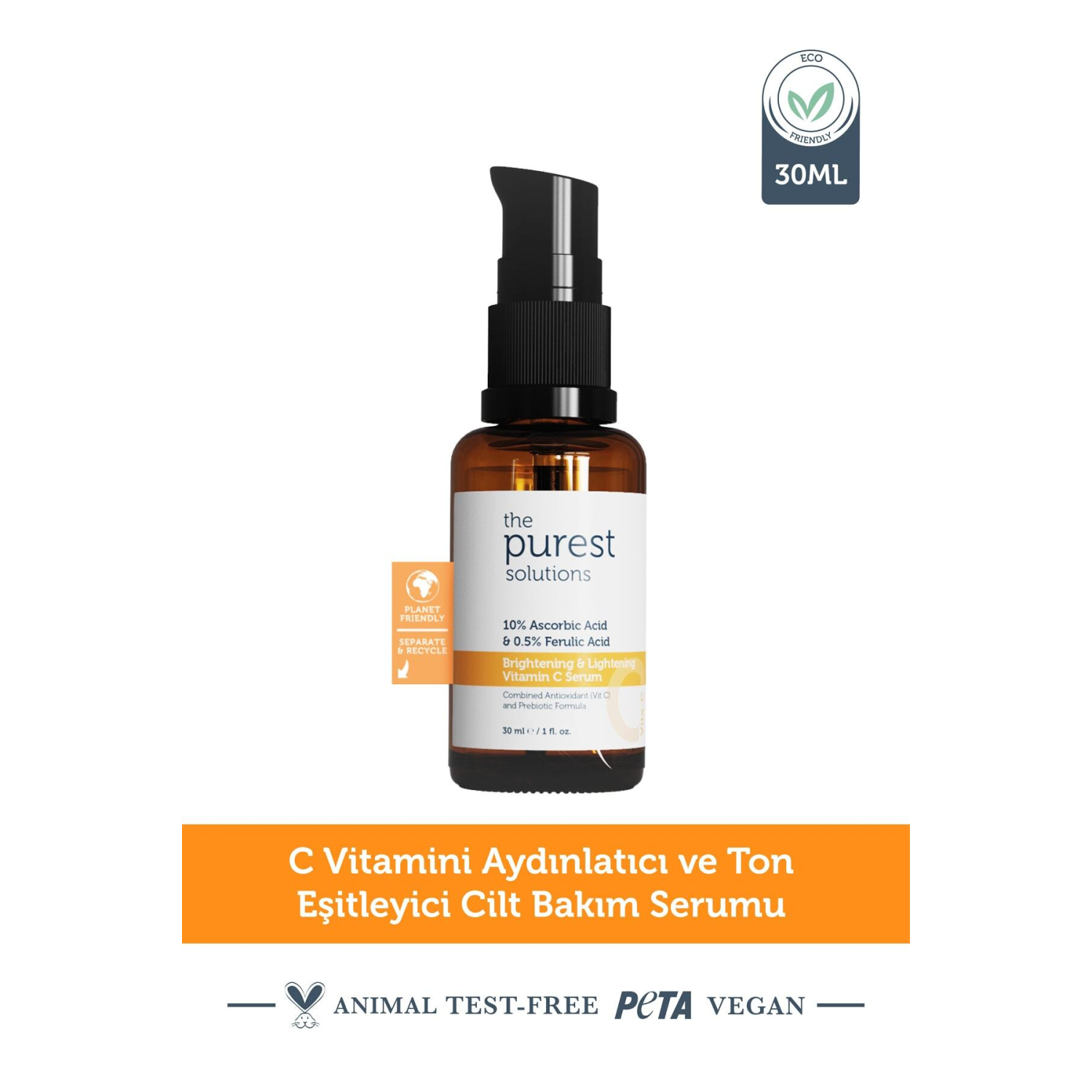 C Vit Aydınlatıcı Ve Ton Eşitleyici Bakım Serumu 30 ml %10 Ascorbic Acid & Ferulic Acid %0,5
