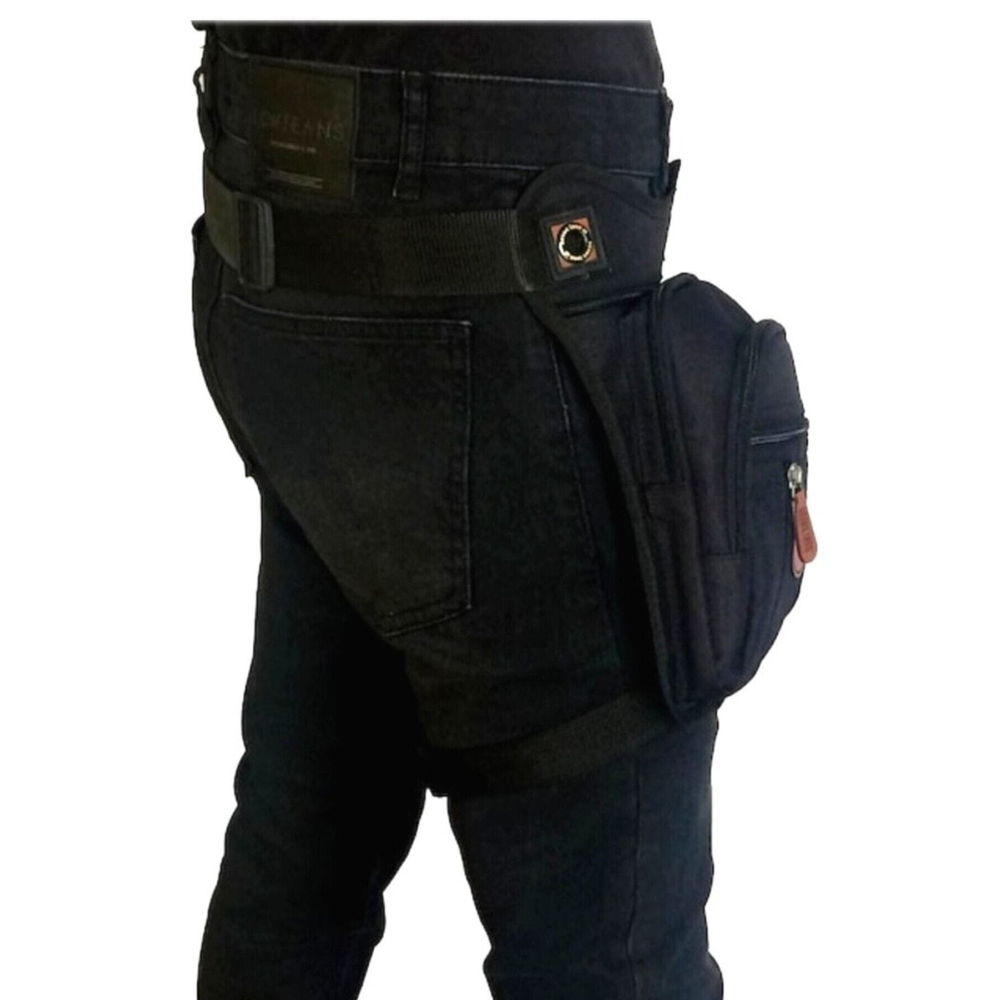 Kanvas Kumaş Çok Gözlü Bel Bacak Omuz Göğüs Motorcu Çantası