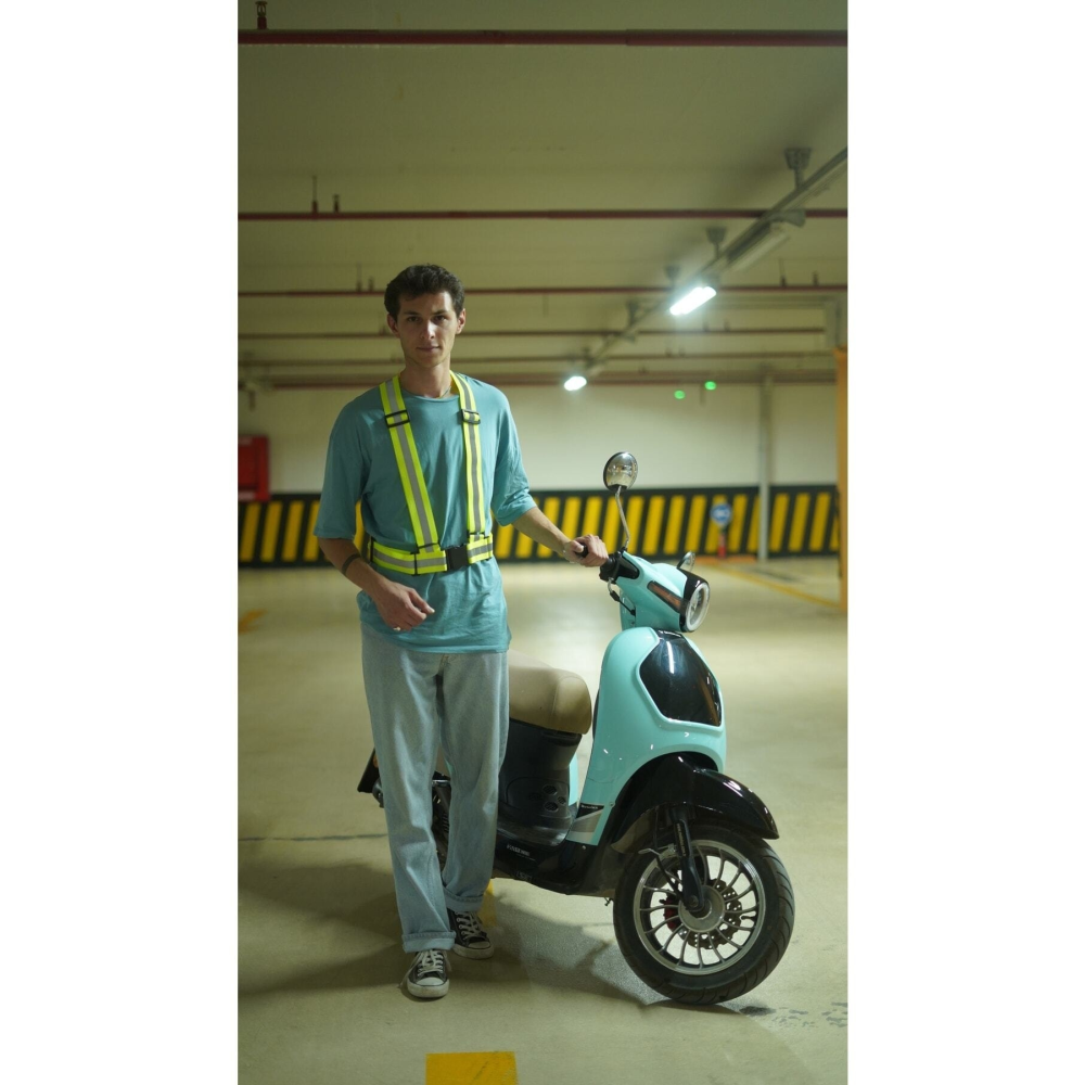 5 Cm Reflektörlü Reflektor Pratik Ikaz Yeleği Kemer Motosiklet Ayarlanabilir Yelek