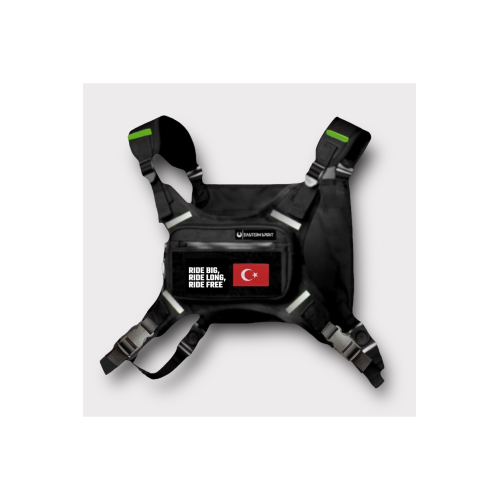 Reflektörlü Yelek R1 Black (YENİ YASAYA UYGUN ÜRETİLMİŞTİR)