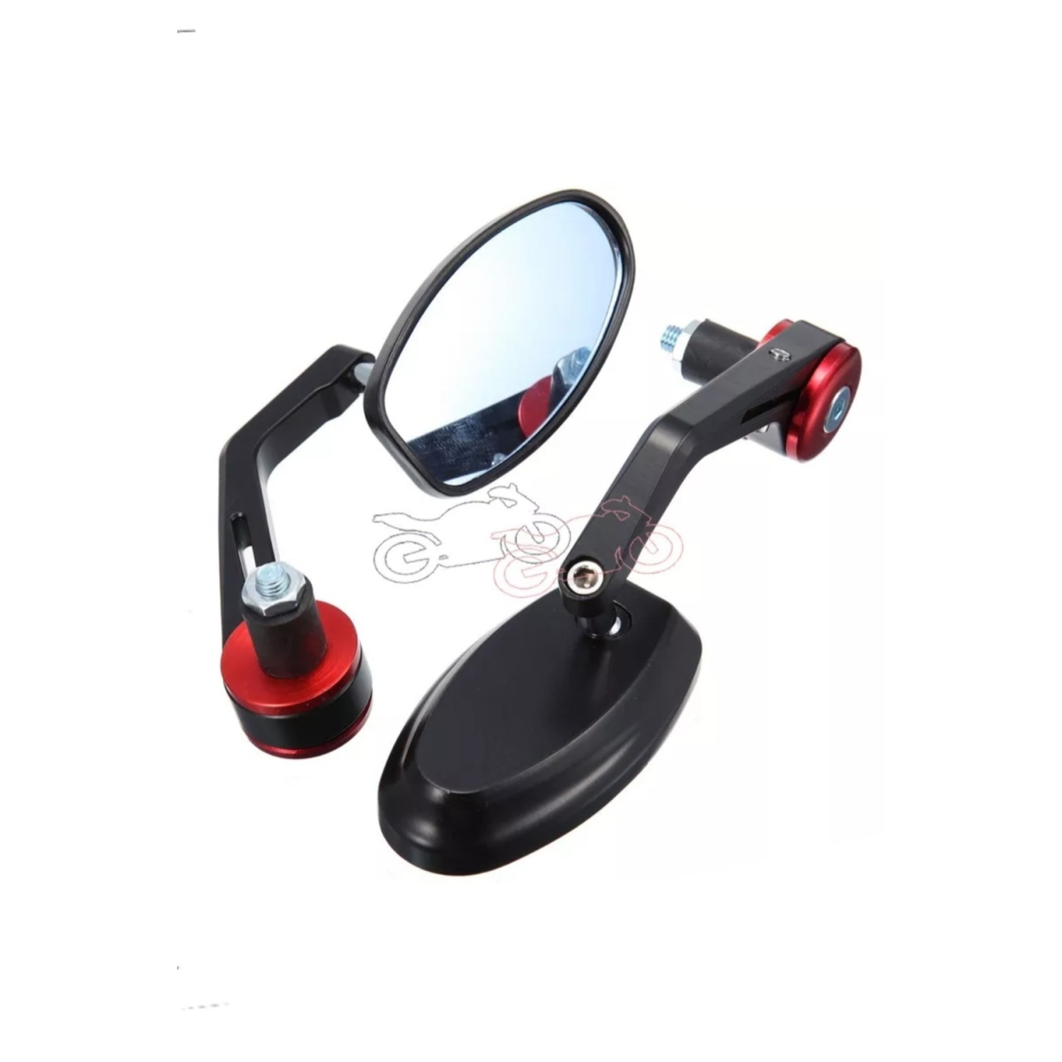 Motorsiklet Gidon Sonu Aynasi Kirmizi