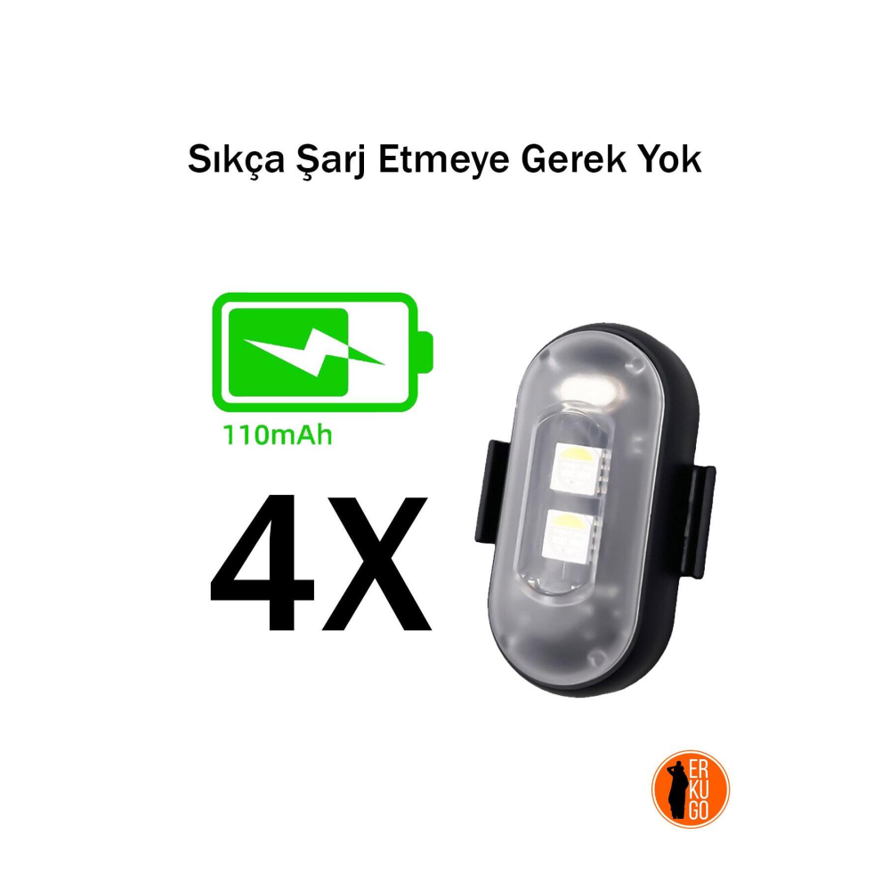 4'lü Uzaktan Kumandalı Çakar Led/şarjlı Mini Led Işık/drone Işığı/anti Çarpışma Uyarı Işığı