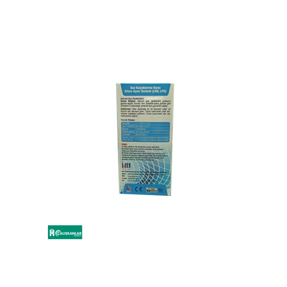 Itek Doğalgaz Alarm Cihazı Nys-3 Model Gaz Dedektörü, Garantili