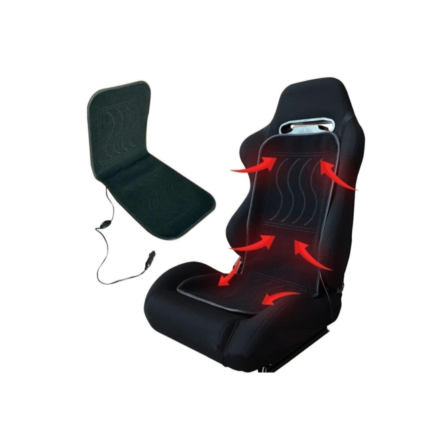 Araç Oto Koltuk Isıtma Minderi 12v Çakmaklık Girişli Anahtarlı