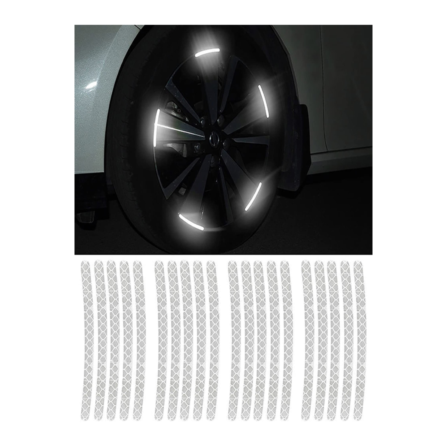 24'lü Jant Reflektörlü Sticker Işıldak Parlak Yapıştırcı Oto Aksesuar
