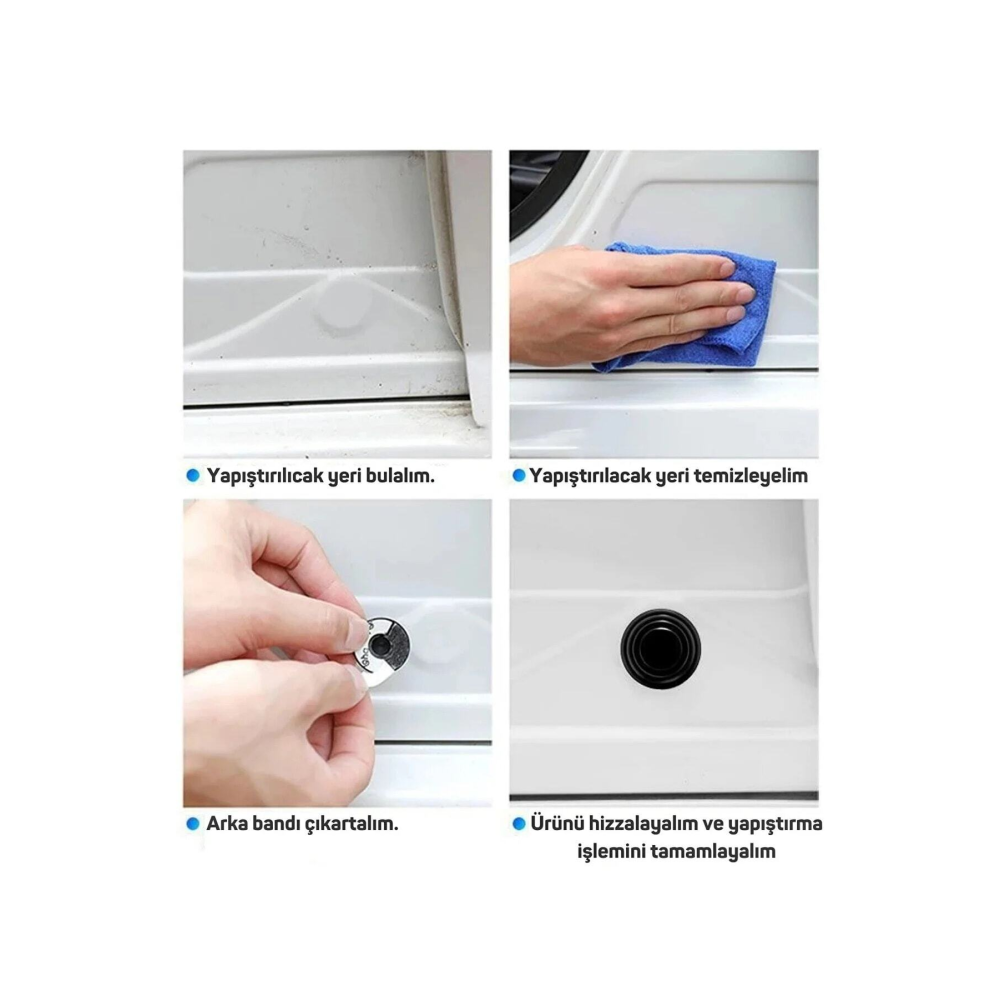 Araba Kapısı Darbe Ve Ses Emici Pad Seti Araç Kapısı Bagaj Kapağı Darbe Ve Ses Emici 10 Adet