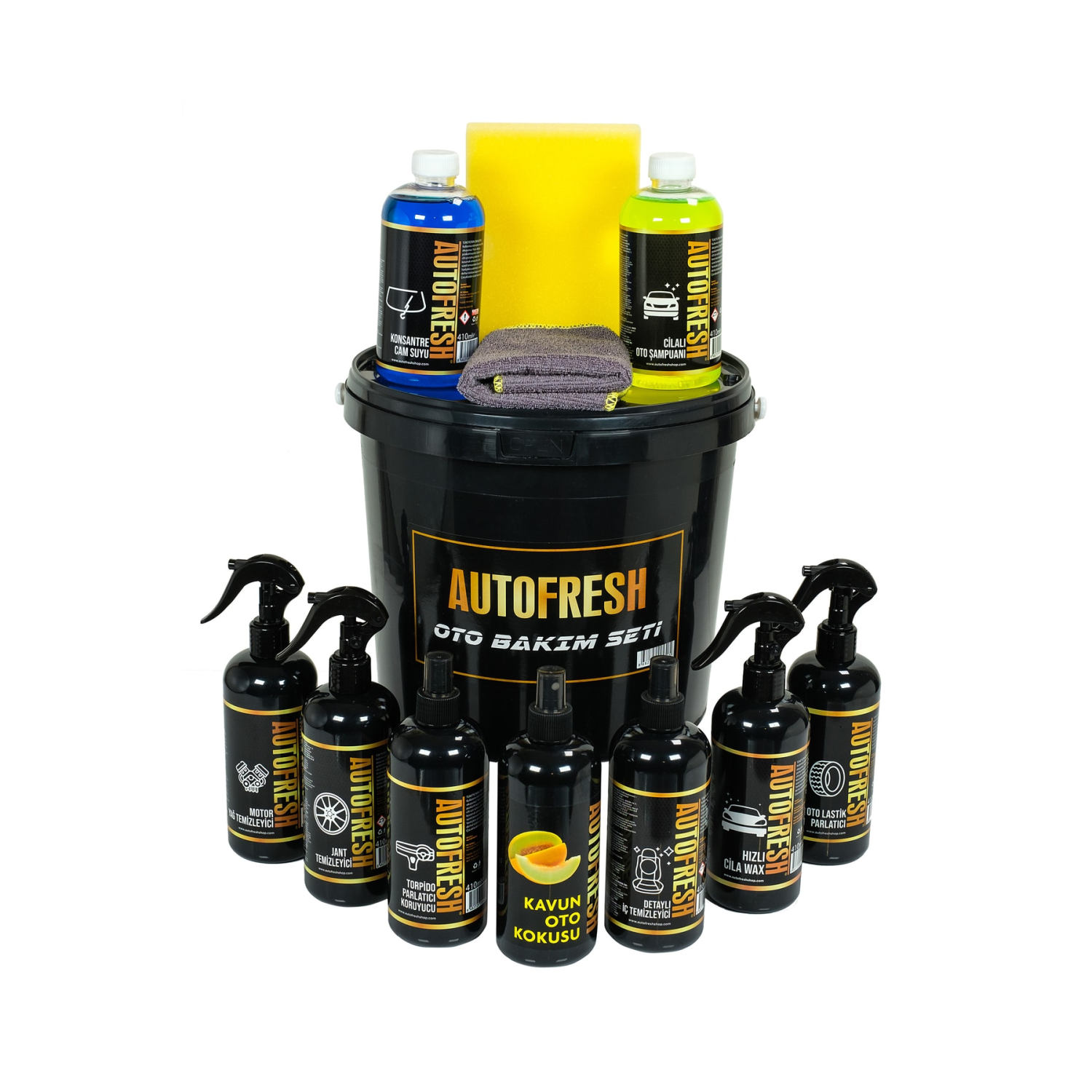 12'li Efsane Set Araç Araba Yıkama Bakım Seti Fırsat Full Oto Bakım Temizlik Seti Kovalı