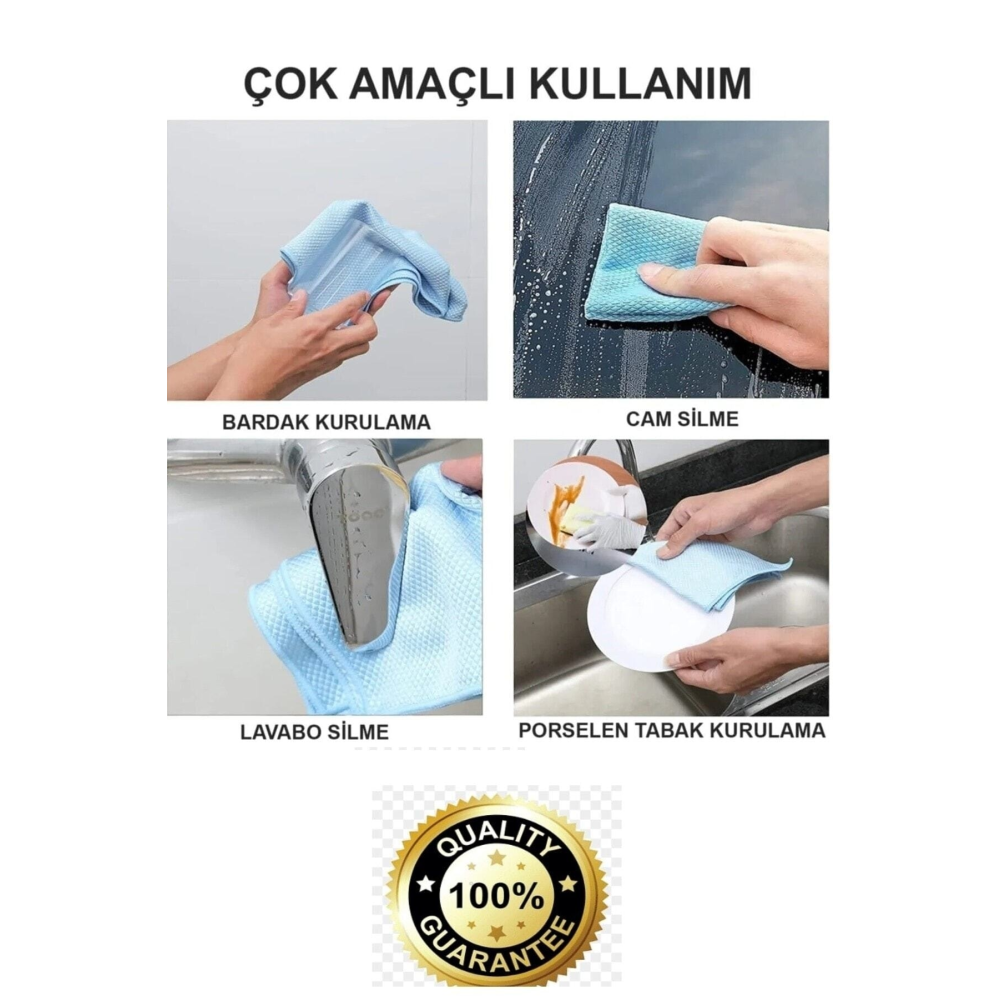 Mikrofiber Oto Cam Temizlik Bezi Baklava Desen Cam Bezi Toz Leke Bırakmaz 40x40 Cm