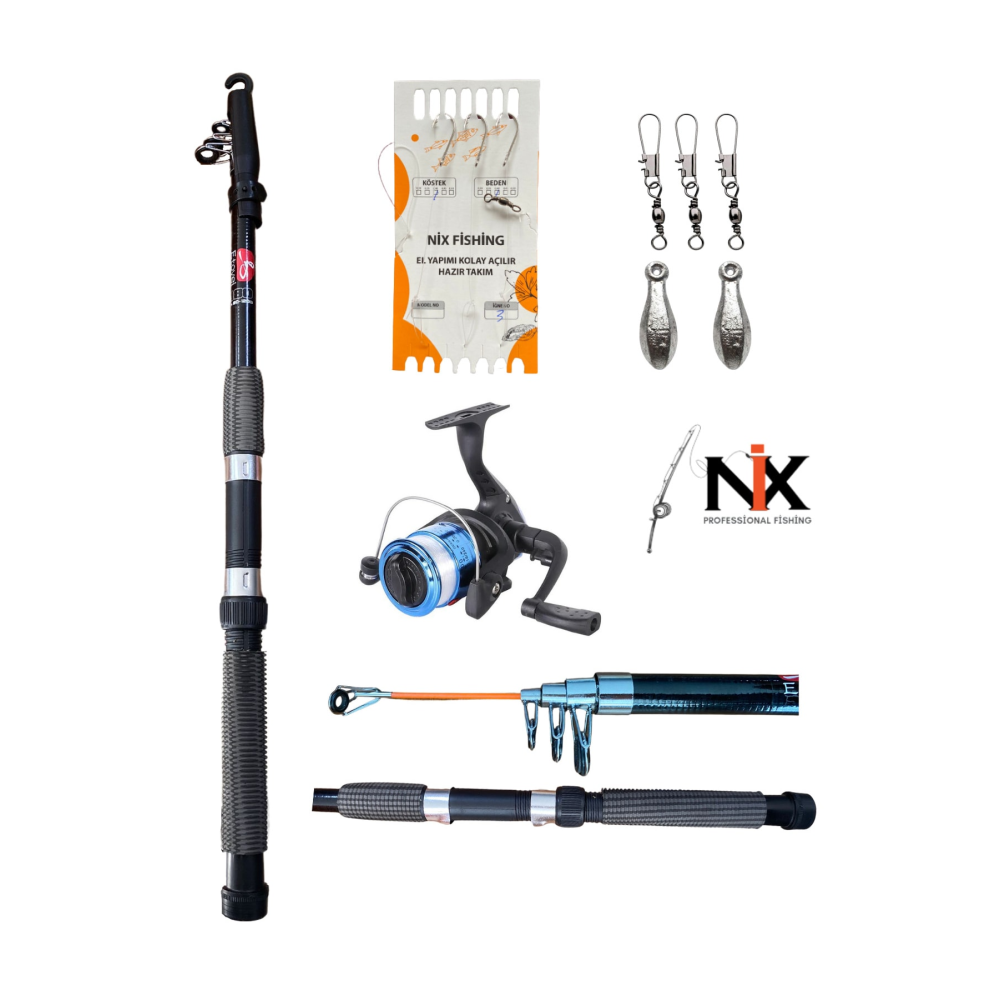 210 Cm Kamış Makina Olta Seti Çocuk Olta Seti Tam Takım Olta Seti Hobi Kıyı Seti