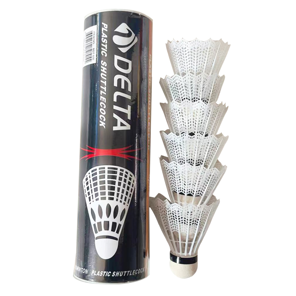 6 Adet Pratik Kutusunda Plastik Başlı Beyaz Badminton Topu