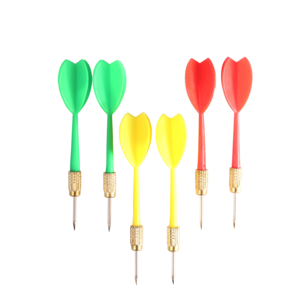 Dart Oku (6’lı Set) - Çelik Uç + Pirinç Başlık - Renkli Dart Oku Seti