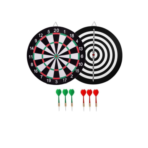 17 Inç 45 Cm Dart Seti Çift Taraflı 6 Adet Ok