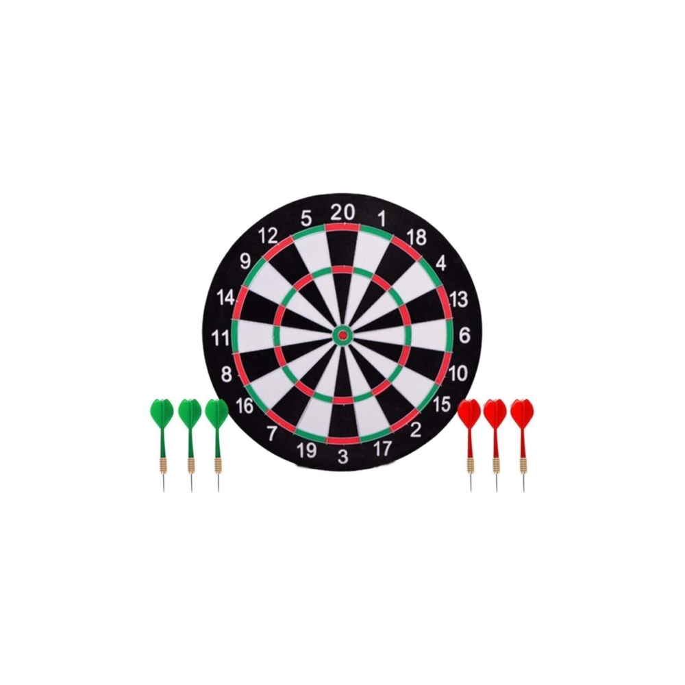 Büyük Boy Dart Seti - Oklu Dart Seti -dart Hedef Tahtası 6 Adet Ok